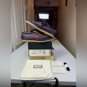 GUCCI Falacer Lurex Low-Top Sneakers Sz 8.5